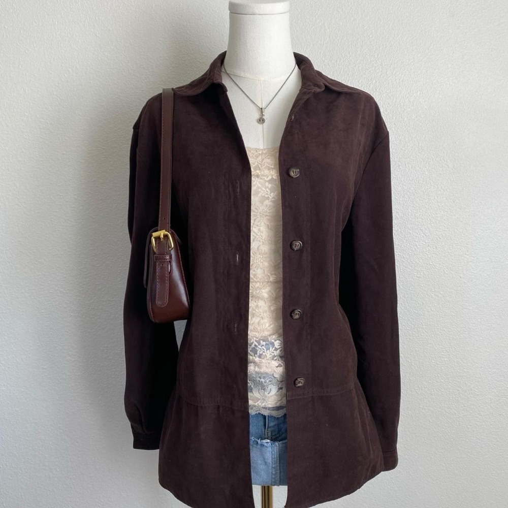 Vintage Laura Tyler Brown Button Up Collared Blouse Shirt